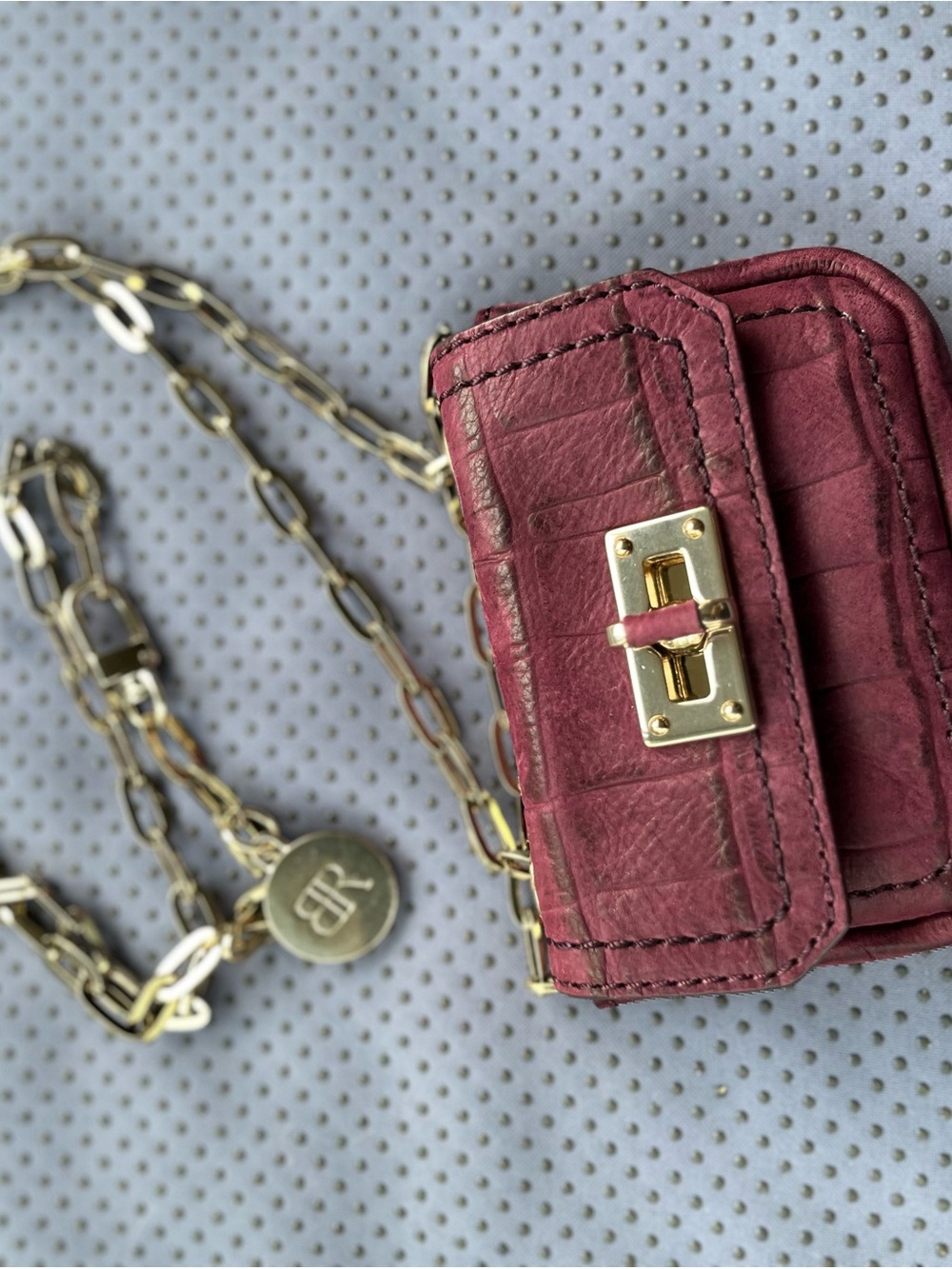 Banana Republic Mini Bag in Bordeaux with Gold Hardware